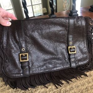 Tory Burch leather fringed crossbody/shoulder bag